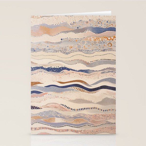 Organic Earth Tones Abstract - Flowing Minimalist Pattern with Waves Dots Stationery Card Gallery Image 2