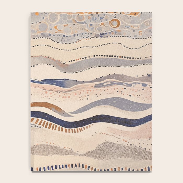 Organic Earth Tones Abstract - Flowing Minimalist Pattern with Waves Dots Notebook Gallery Image 4