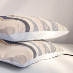 Organic Earth Tones Abstract - Flowing Minimalist Pattern with Waves Dots Pillow Sham Gallery Image 3