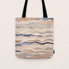 Organic Earth Tones Abstract - Flowing Minimalist Pattern with Waves Dots Tote Bag Gallery Image 1