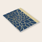 Floral Prints, Line Art, Navy Blue and Gold Notebook Gallery Image 3
