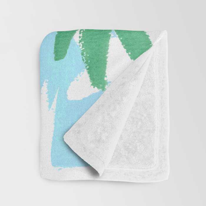 Palm Tree Tropical Pattern - Blue Green Throw Blanket Gallery Image 3