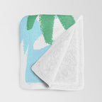 Palm Tree Tropical Pattern - Blue Green Throw Blanket Gallery Image 3