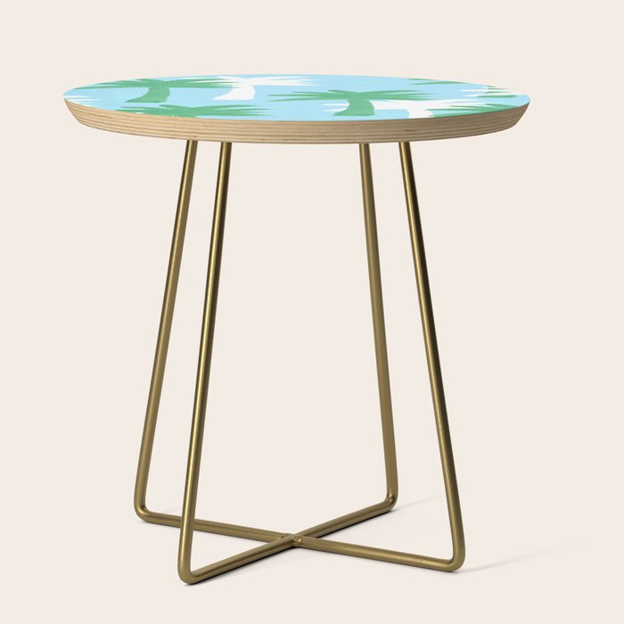 Palm Tree Tropical Pattern - Blue Green Side Table Gallery Image 1