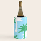 Palm Tree Tropical Pattern - Blue Green Wine Chiller Gallery Image 1