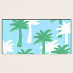 Palm Tree Tropical Pattern - Blue Green Desk Mat Gallery Image 3