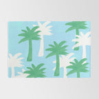 Palm Tree Tropical Pattern - Blue Green Rug Gallery Image 2