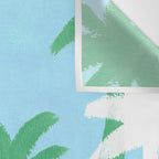 Palm Tree Tropical Pattern - Blue Green Wall Tapestry Gallery Image 3