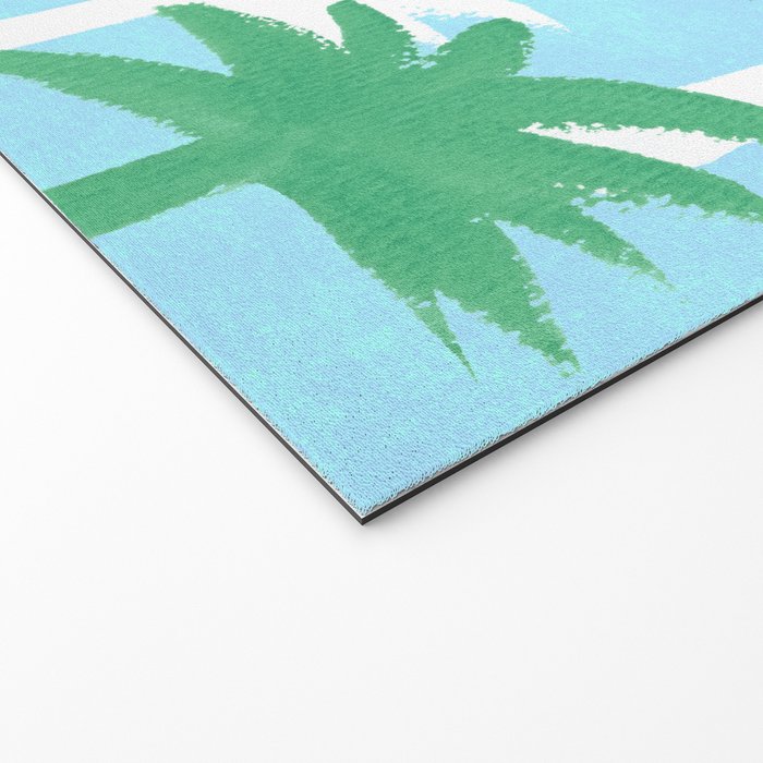 Palm Tree Tropical Pattern - Blue Green Welcome Mat Gallery Image 2