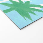 Palm Tree Tropical Pattern - Blue Green Welcome Mat Gallery Image 2