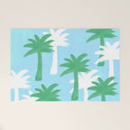 Palm Tree Tropical Pattern - Blue Green Welcome Mat Gallery Image 1