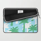 Palm Tree Tropical Pattern - Blue Green Laptop Sleeve Gallery Image 2