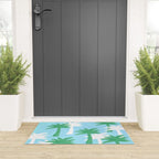 Palm Tree Tropical Pattern - Blue Green Welcome Mat Gallery Image 3
