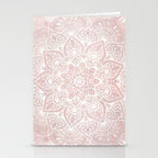 Mandala Yoga Love, Blush Pink Floral Stationery Card Gallery Image 2