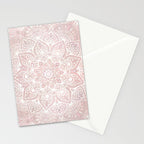 Mandala Yoga Love, Blush Pink Floral Stationery Card Gallery Image 2