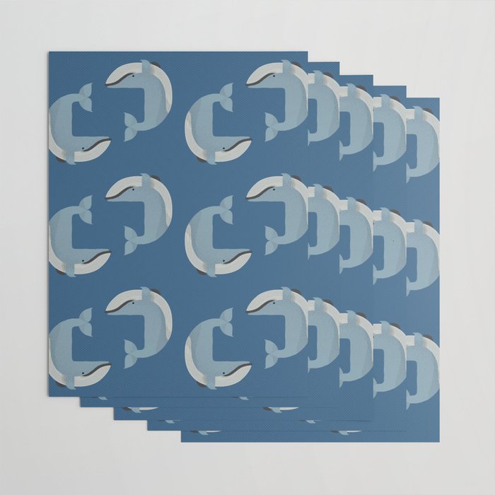 Whimsy Blue Whale Wrapping Paper Gallery Image 3