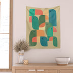 Mid-century tropical birds Wall Tapestry Gallery Image 2