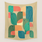 Mid-century tropical birds Wall Tapestry Gallery Image 4