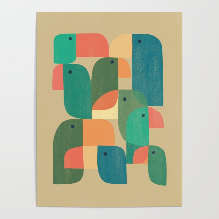 Mid-century tropical birds Poster Gallery Image 4