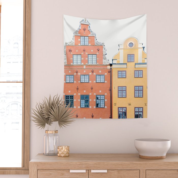 Scandinavian Color - Stockholm Sweden Travel Photography Wall Tapestry Gallery Image 2