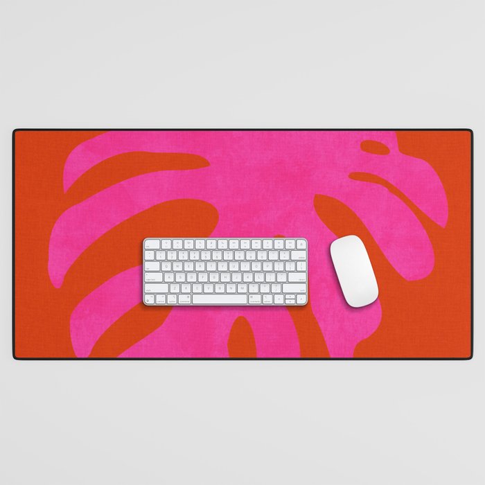 leaf shape solo pink orange summer vibes Desk Mat Gallery Image 1