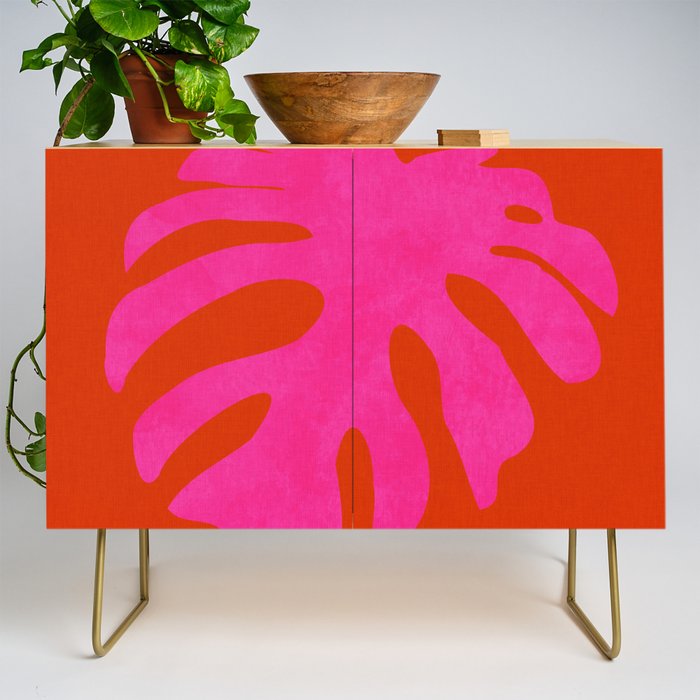 leaf shape solo pink orange summer vibes Credenza Gallery Image 1