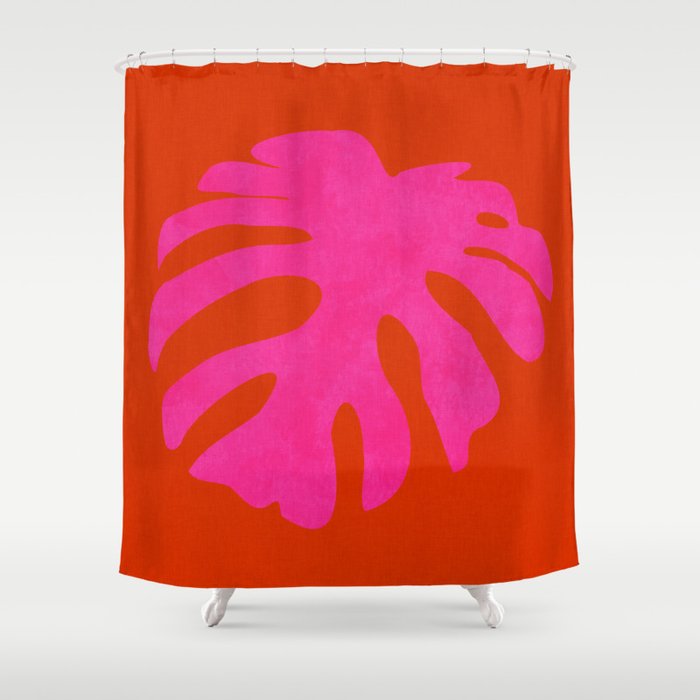 leaf shape solo pink orange summer vibes Shower Curtain Gallery Image 1