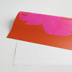leaf shape solo pink orange summer vibes Wrapping Paper Gallery Image 2