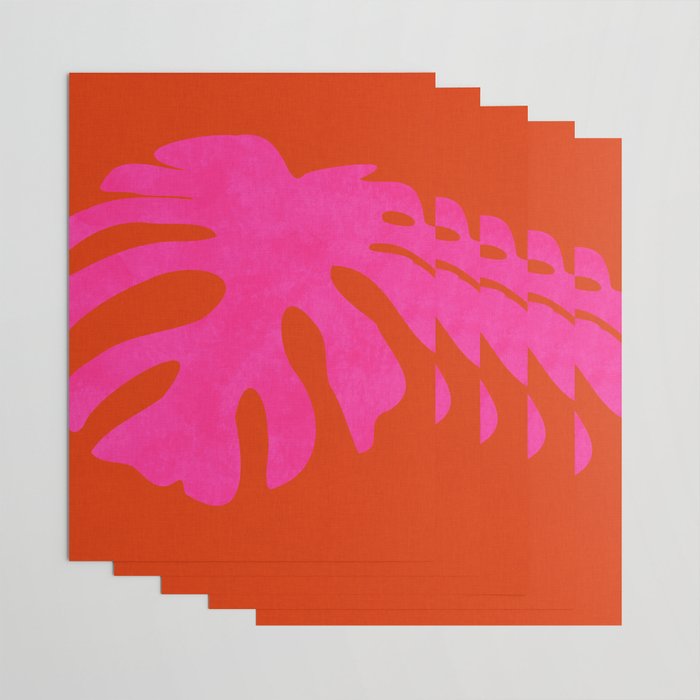 leaf shape solo pink orange summer vibes Wrapping Paper Gallery Image 3