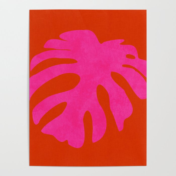 leaf shape solo pink orange summer vibes Poster Gallery Image 4