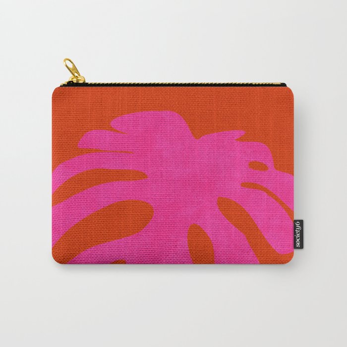 leaf shape solo pink orange summer vibes Carry All Pouch Gallery Image 1