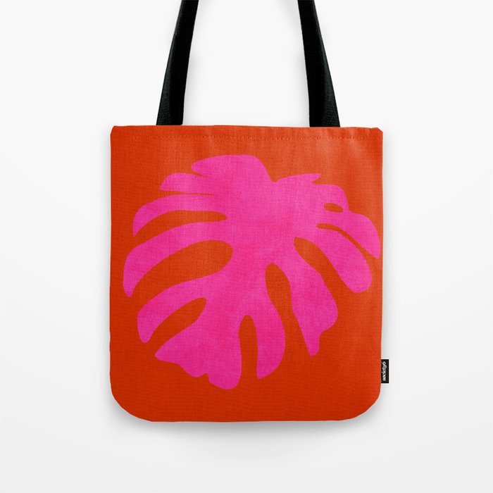 leaf shape solo pink orange summer vibes Tote Bag Gallery Image 1
