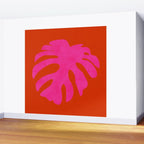 leaf shape solo pink orange summer vibes Wall Mural Gallery Image 2