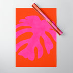 leaf shape solo pink orange summer vibes Wrapping Paper Gallery Image 1