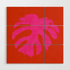 leaf shape solo pink orange summer vibes Wood Wall Art Gallery Image 1