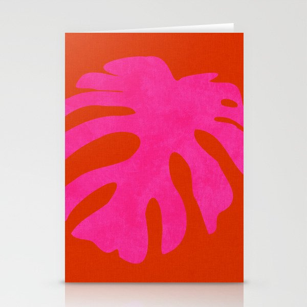 leaf shape solo pink orange summer vibes Stationery Card Gallery Image 2