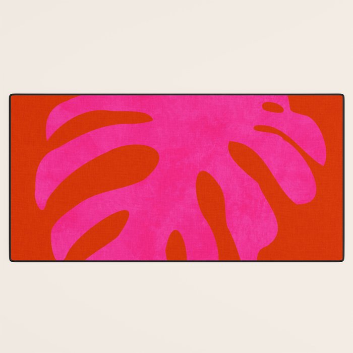 leaf shape solo pink orange summer vibes Desk Mat Gallery Image 3