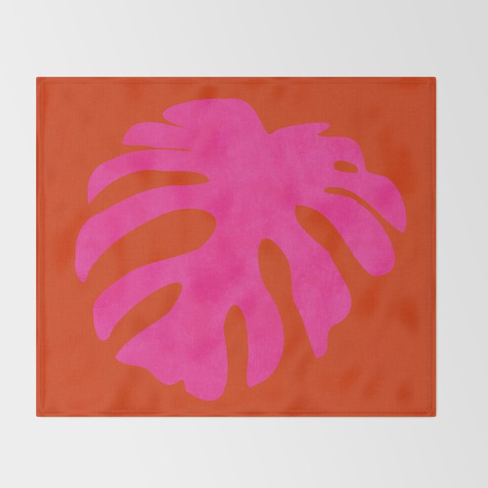 leaf shape solo pink orange summer vibes Throw Blanket Gallery Image 2