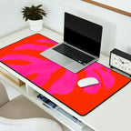 leaf shape solo pink orange summer vibes Desk Mat Gallery Image 2