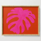 leaf shape solo pink orange summer vibes Serving Tray Gallery Image 1