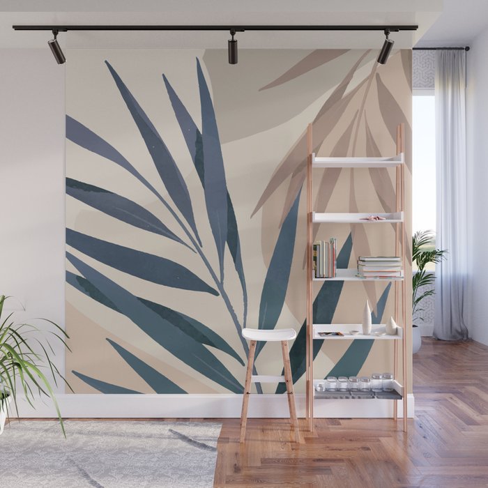 Minimal Abstract Art Tropical Leaves 15 Wall Mural Gallery Image 1
