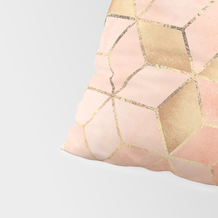 Soft Peach Gradient Cubes Pillow Sham Gallery Image 4