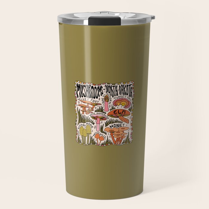 Mushrooms of North Dakota Travel Mug Gallery Image 1