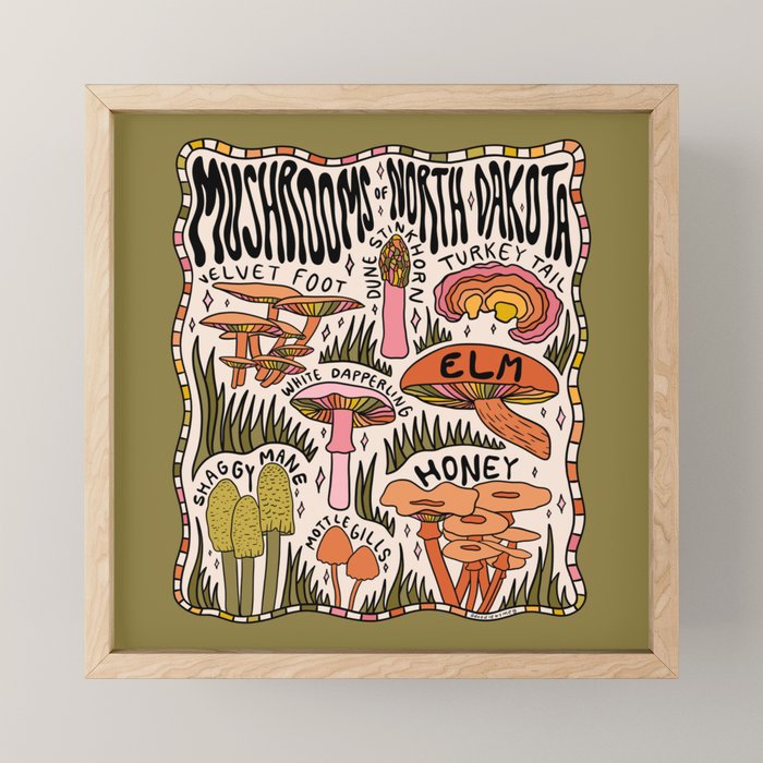 Mushrooms of North Dakota Mini Art Print Gallery Image 1