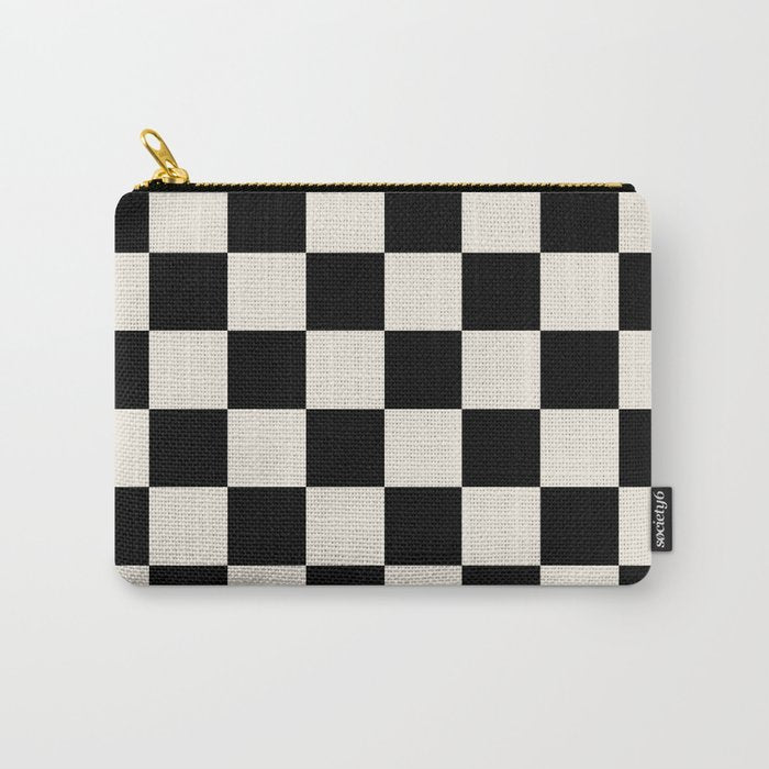 Checkered (Black Cream) Carry All Pouch Gallery Image 1