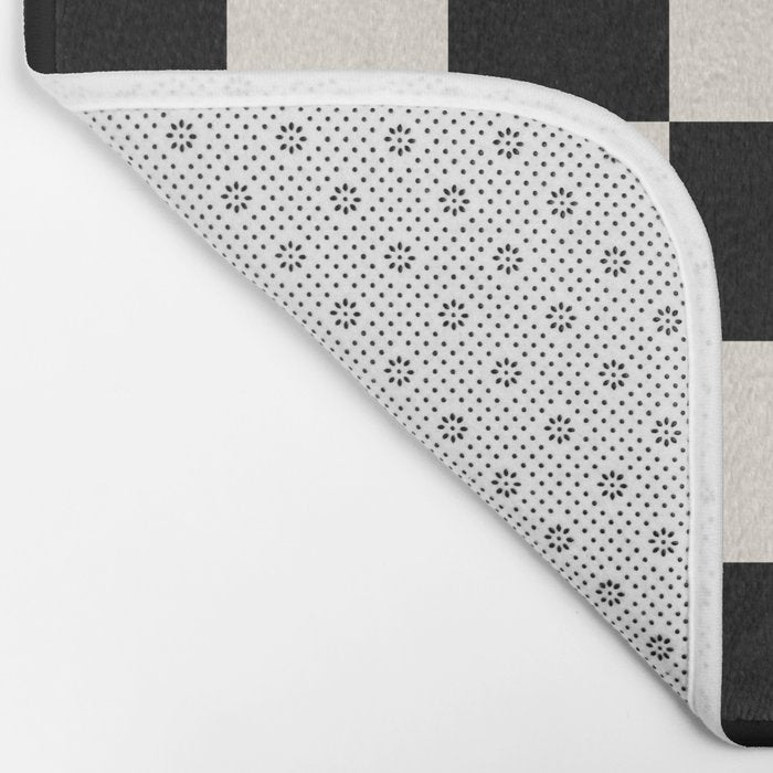 Checkered (Black Cream) Bath Mat Gallery Image 2