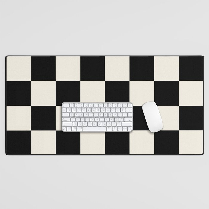 Checkered (Black Cream) Desk Mat Gallery Image 1