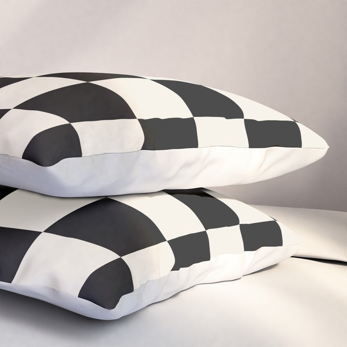 Checkered (Black Cream) Pillow Sham Gallery Image 3