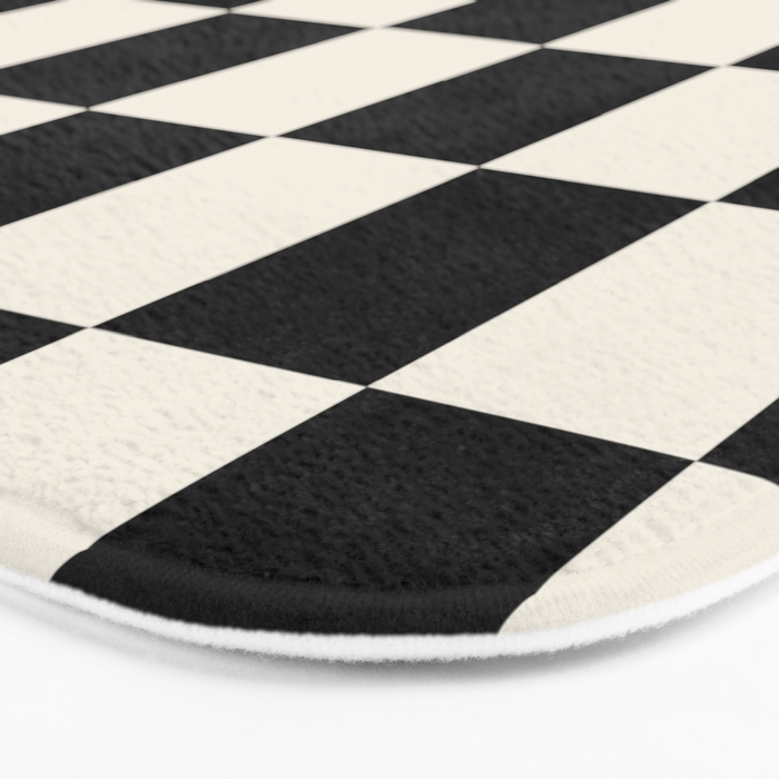 Checkered (Black Cream) Bath Mat Gallery Image 3