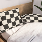 Checkered (Black Cream) Pillow Sham Gallery Image 2